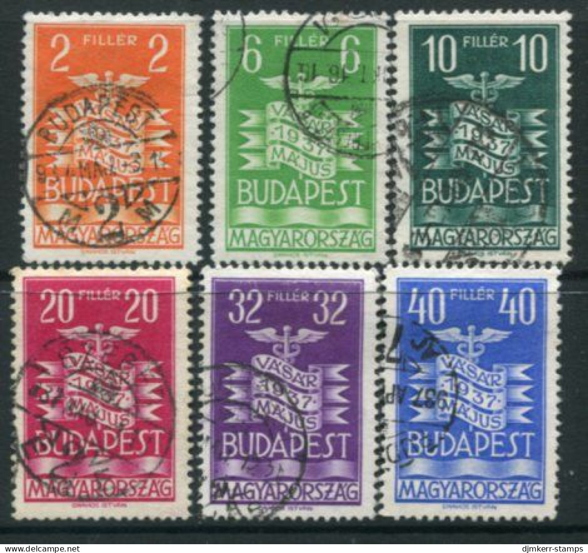 HUNGARY 1937 Budapest International Fair Used.  Michel 543-48 - Used Stamps