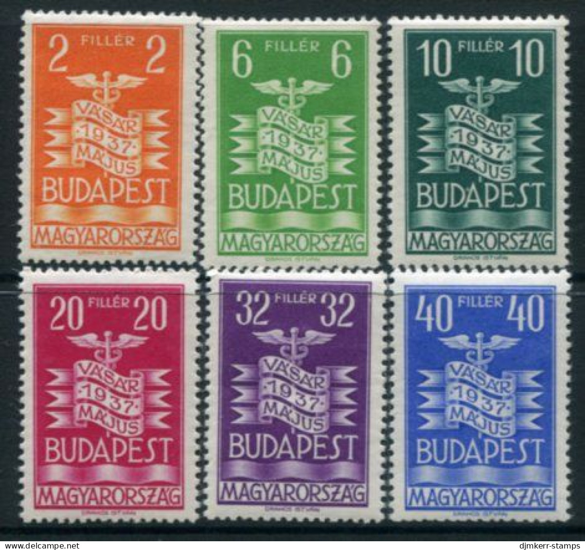 HUNGARY 1937 Budapest International Fair MNH / **.  Michel 543-48 - Unused Stamps