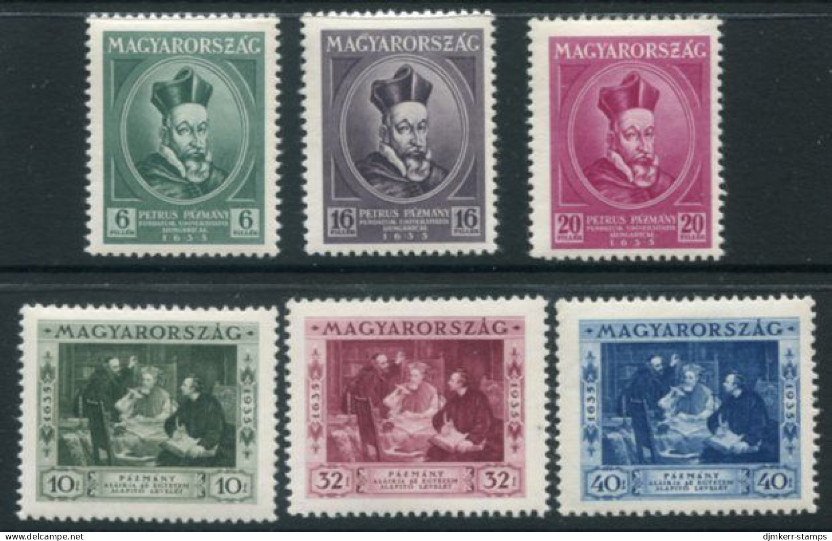 HUNGARY 1935 Budapest University MNH / **.  Michel 522-27 - Unused Stamps