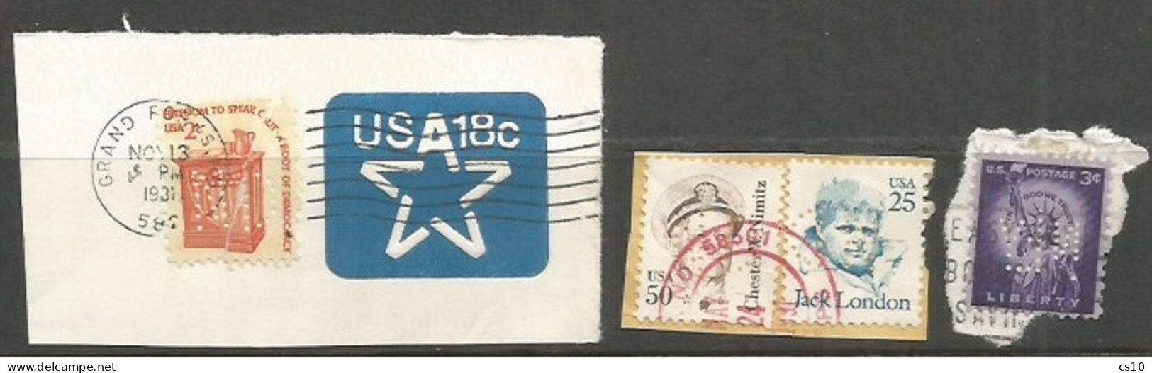 USA Perfins Small Lot Of 130 Pcs 7 Scans Incl. PPC Iowa University And Some Piece Incl. Stationery7 - Zähnungen (Perfins)