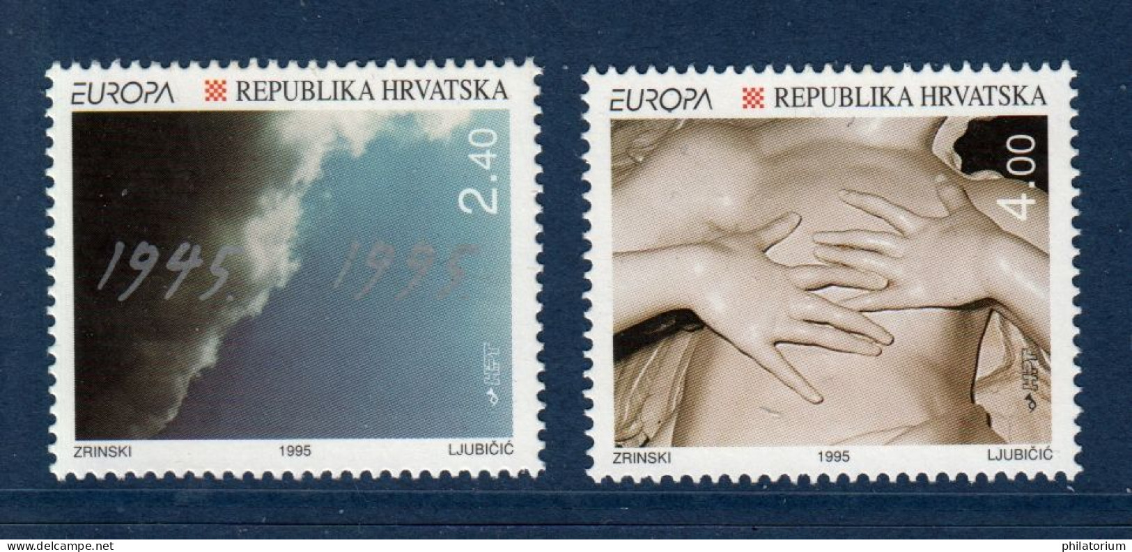 Hrvatska, Croatie, **, Yv 285,286, Mi 319,320, SG 350,351, Europa 1995, - 1995