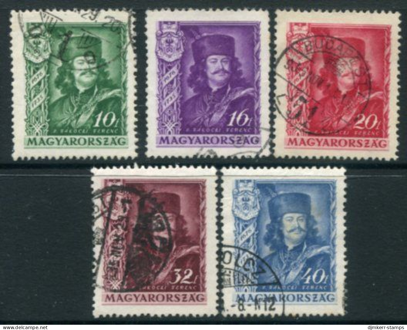 HUNGARY 1935 Rakoczi Anniversary Set Used.  Michel 517-21 - Gebruikt