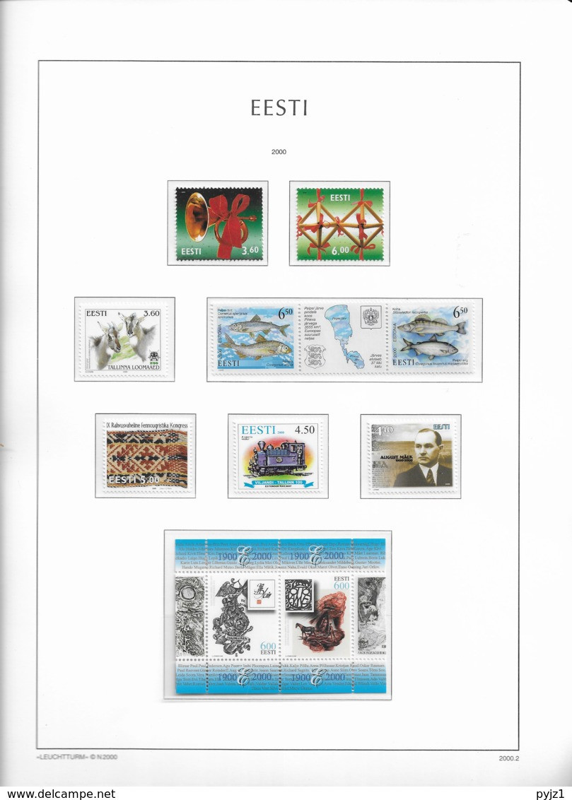 2000 MNH Estonia Year Collection Postfris** - Estland