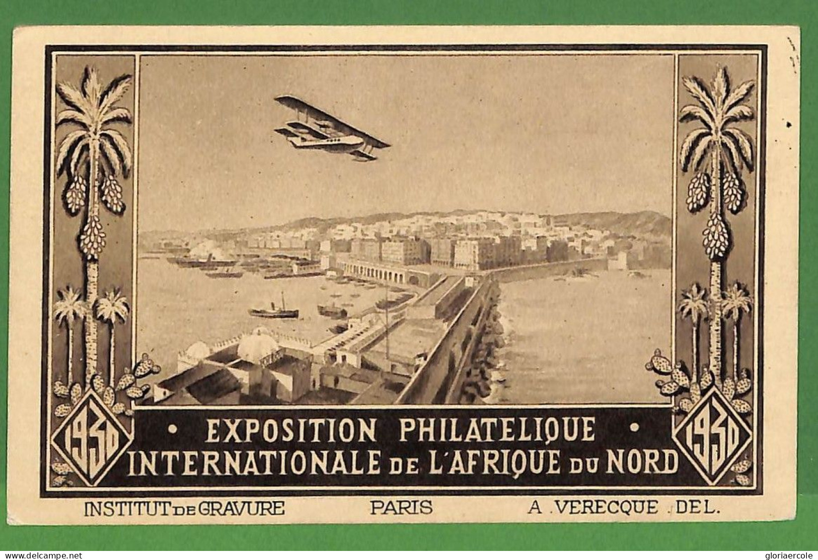 Ad6449 - ALGERIE  - Postal History -  First Flight SPECIAL Card MU# 21  1930 - Posta Aerea