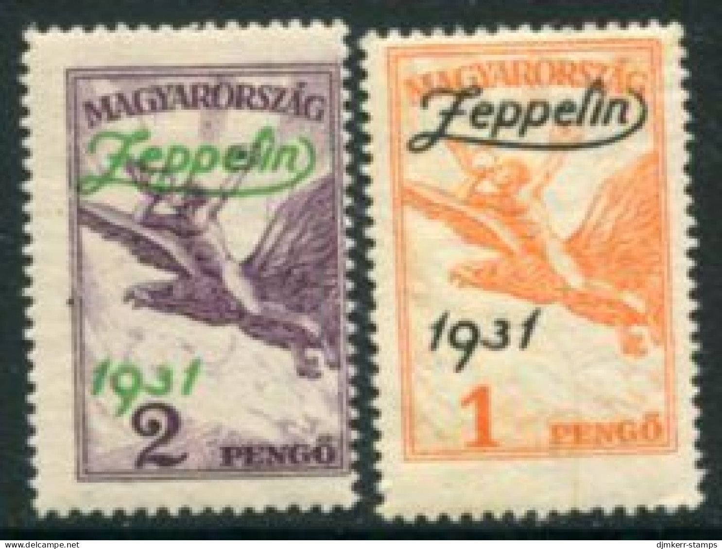 HUNGARY 1931 Zeppelin Visit MNH / **.  Michel 478-79 - Unused Stamps