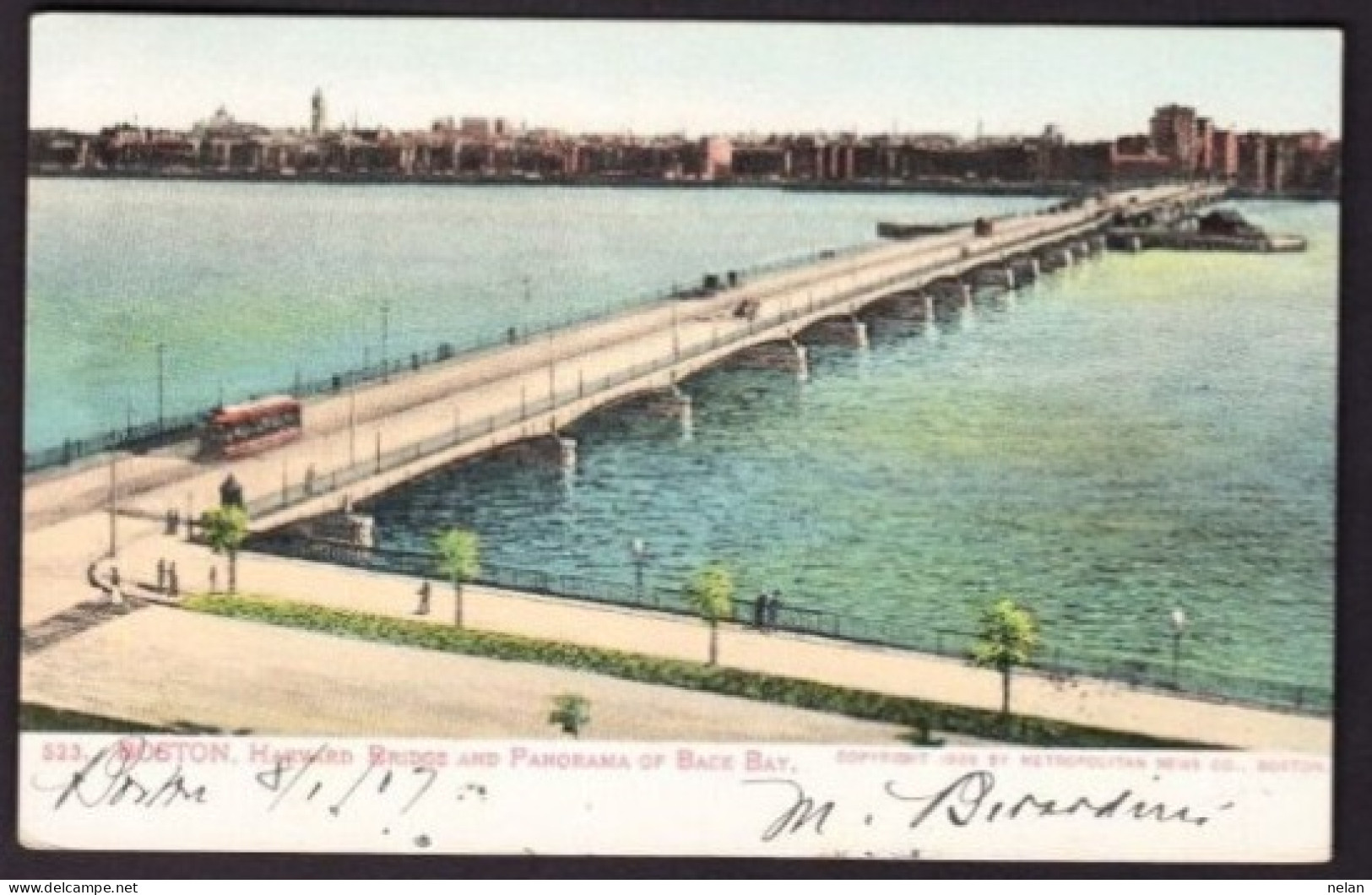 BOSTON - HARVARD BRIDGE AND PANORAMA OF BACK BAY - Boston