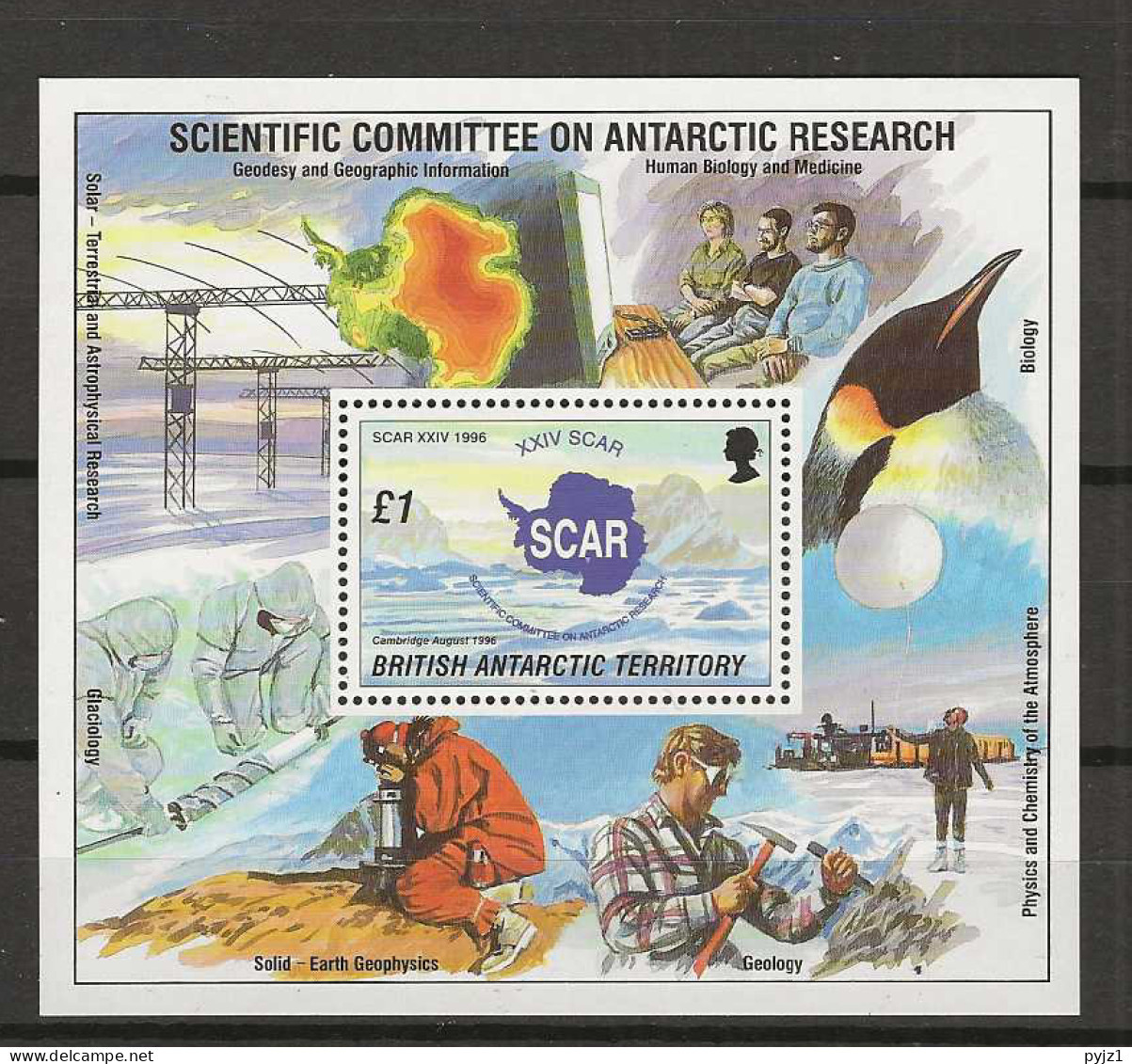 1996 MNH British Antactic Territory, Mi Block 3 Postfris** - Neufs