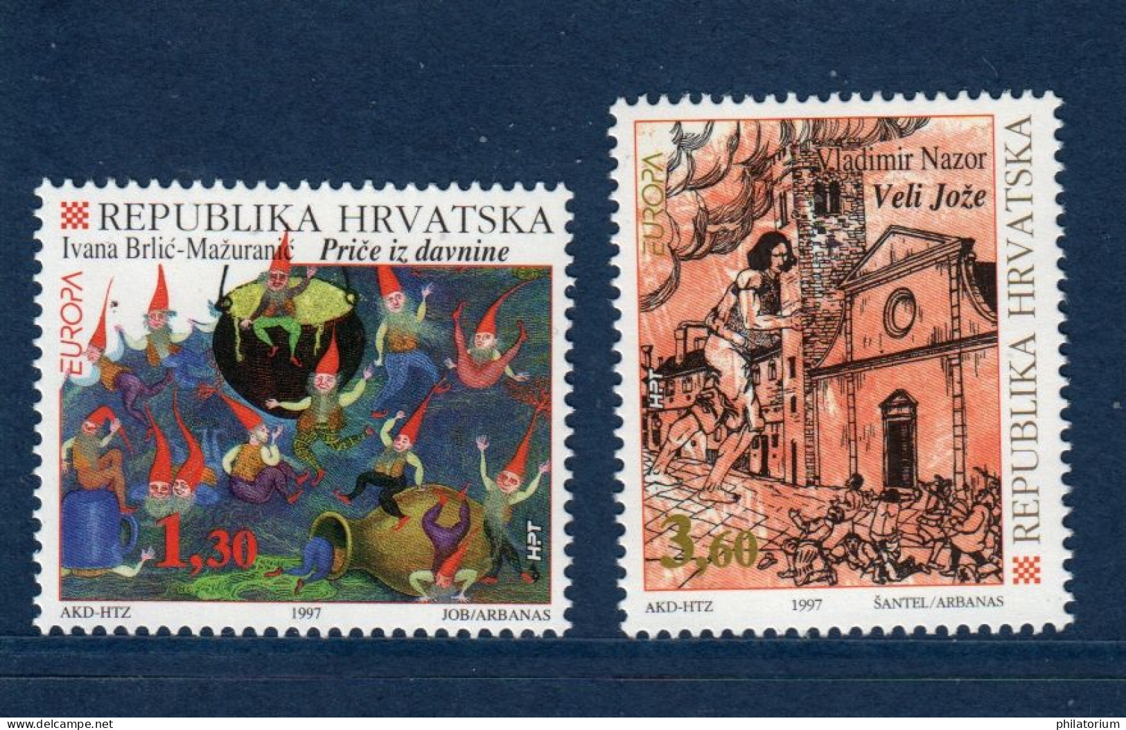 Hrvatska, Croatie, **, Yv 387, 388, Mi 412, 413, SG 489, 490, Europa 1997, - 1997