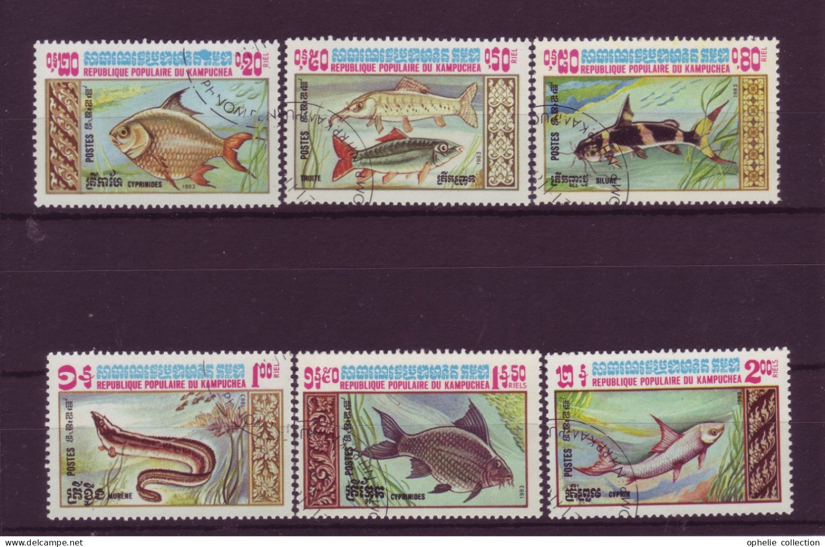 Asie - Kampuchea 1983  - Poissons - 6 Timbres Différents - 6283 - Kampuchea