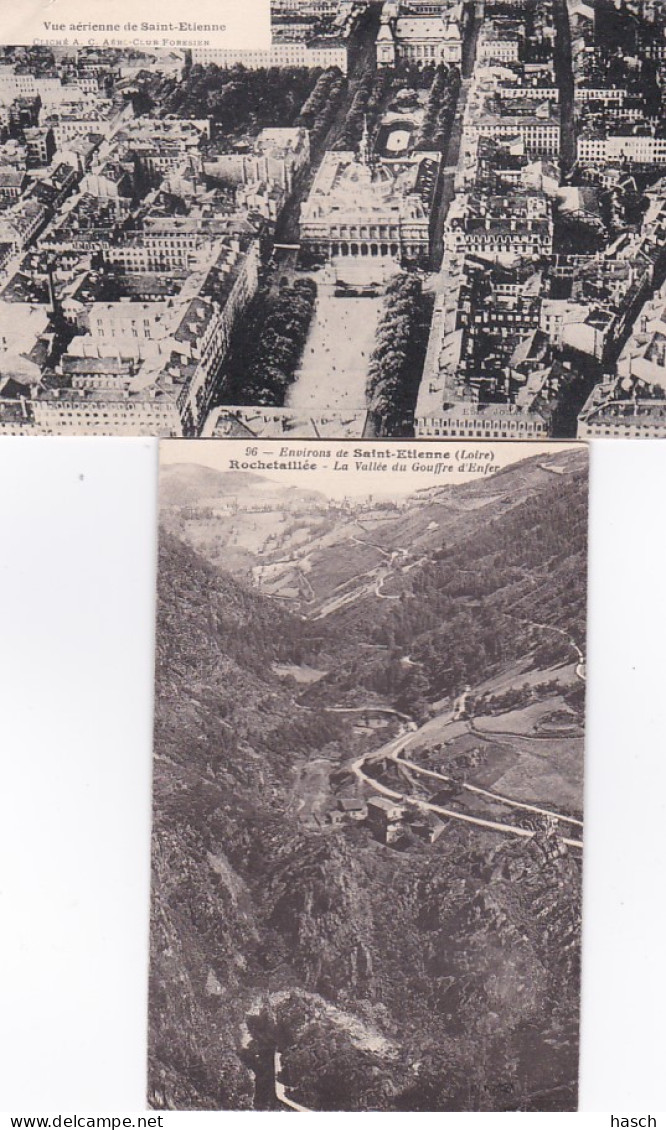 251195Environs De Saint Etienne, Rochetaillée La Vallée Du Gouffre D' Enfer – Vue Aérienne. (2 Cartes) - Saint Etienne Du Rouvray