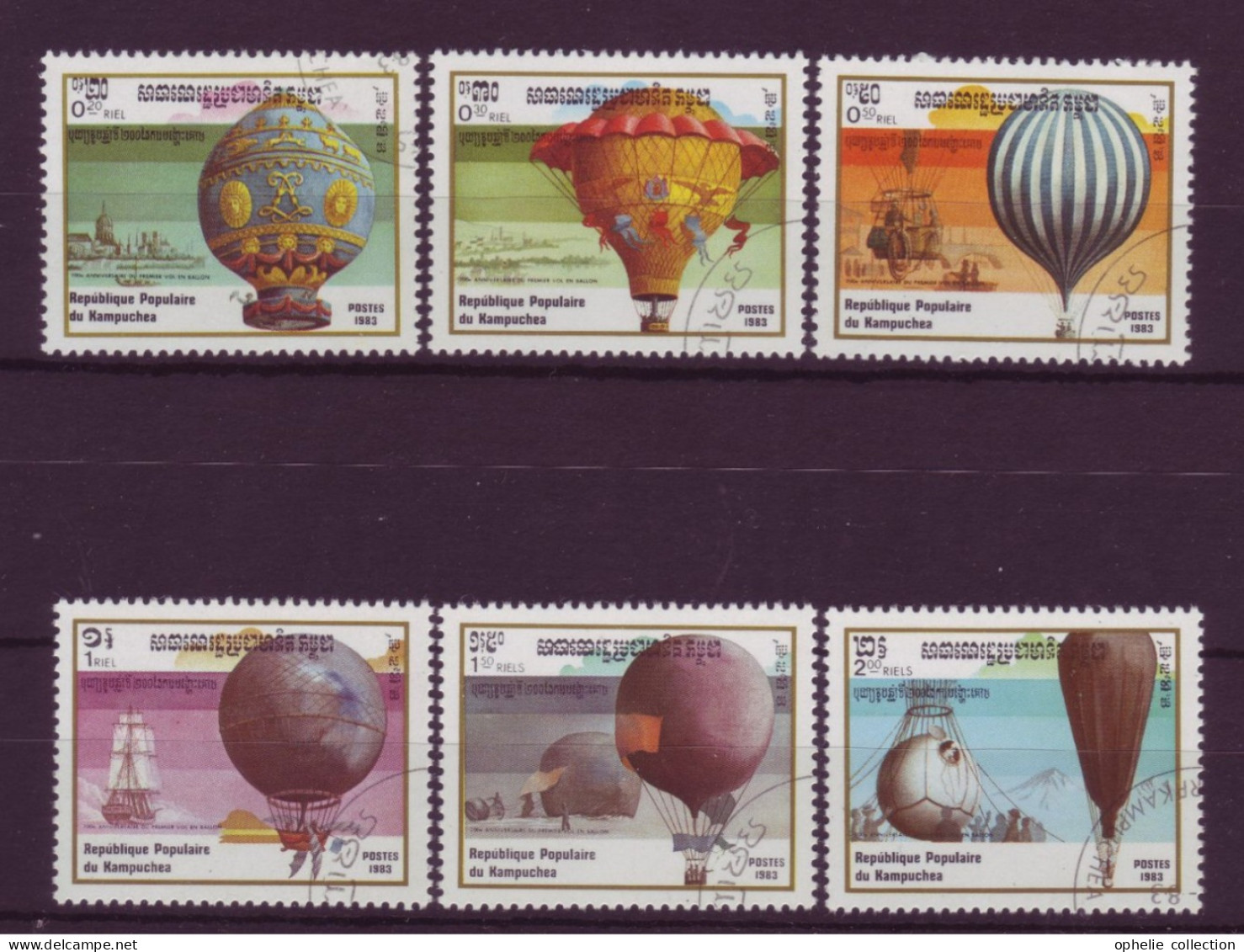 Asie - Kampuchea 1983 - Montgolfières - 6 Timbres Différents - 6286 - Kampuchea