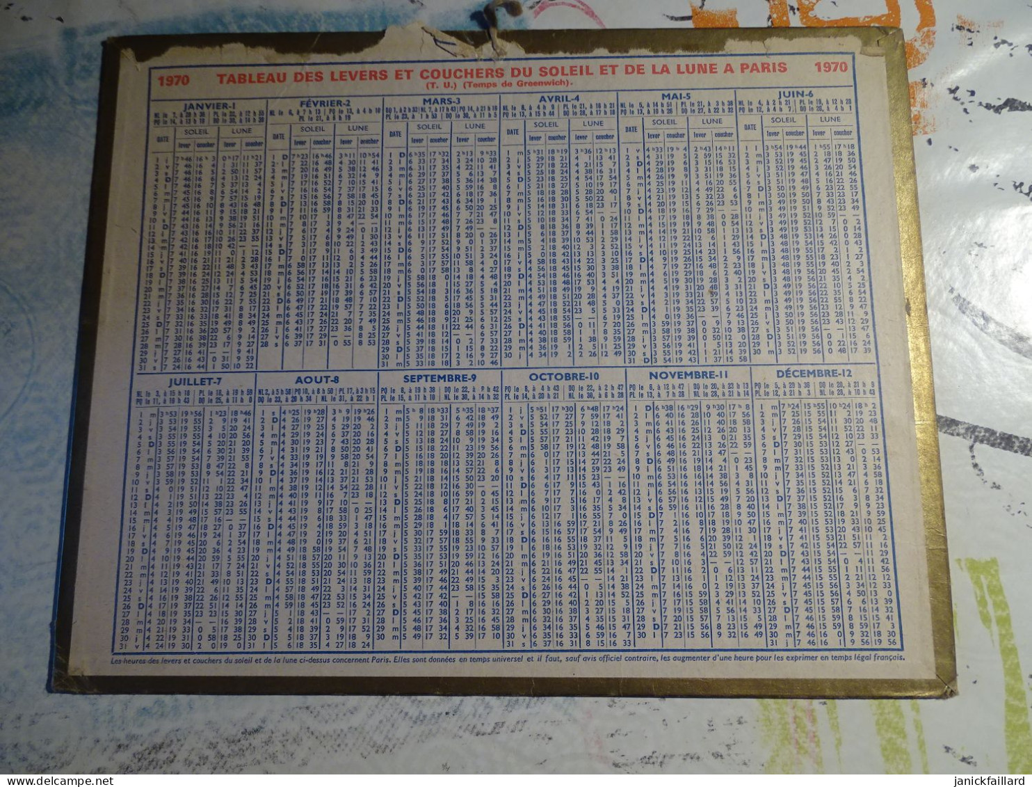 Calendrier Almanach Des Ptt 1970 Chaton - Grand Format : 1961-70