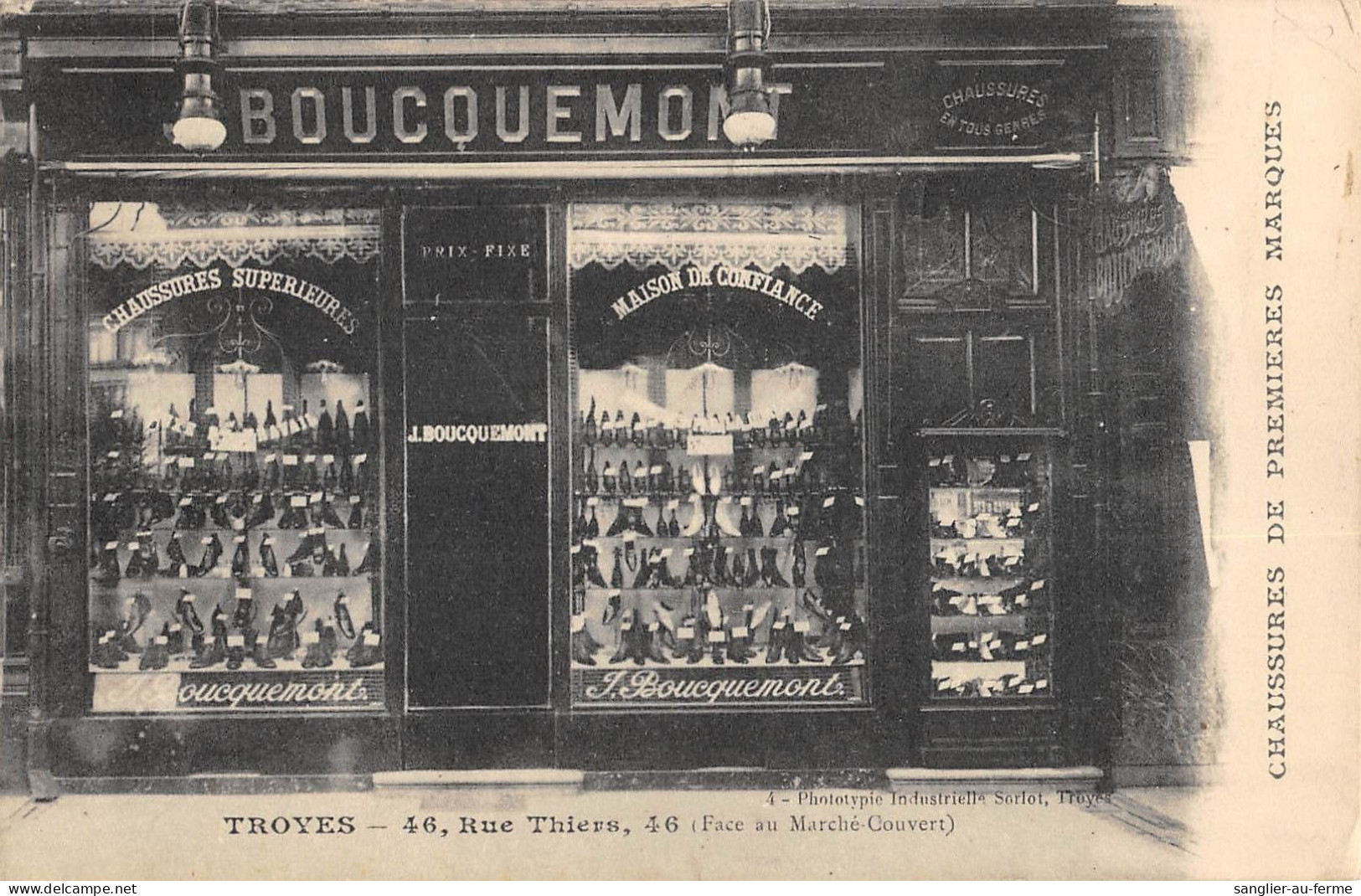 CPA 10 TROYES / BOUCQUEMONT / MAGASIN DE CHAUSSURES DE PREMIERE MARQUE / 46 RUE THIERS - Troyes