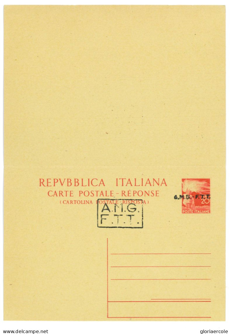 P2674 - ITALIA AMG-FTT , CARTOLINA POSTALE DOPPIA , C 8B , PERFETTA!!! - Storia Postale