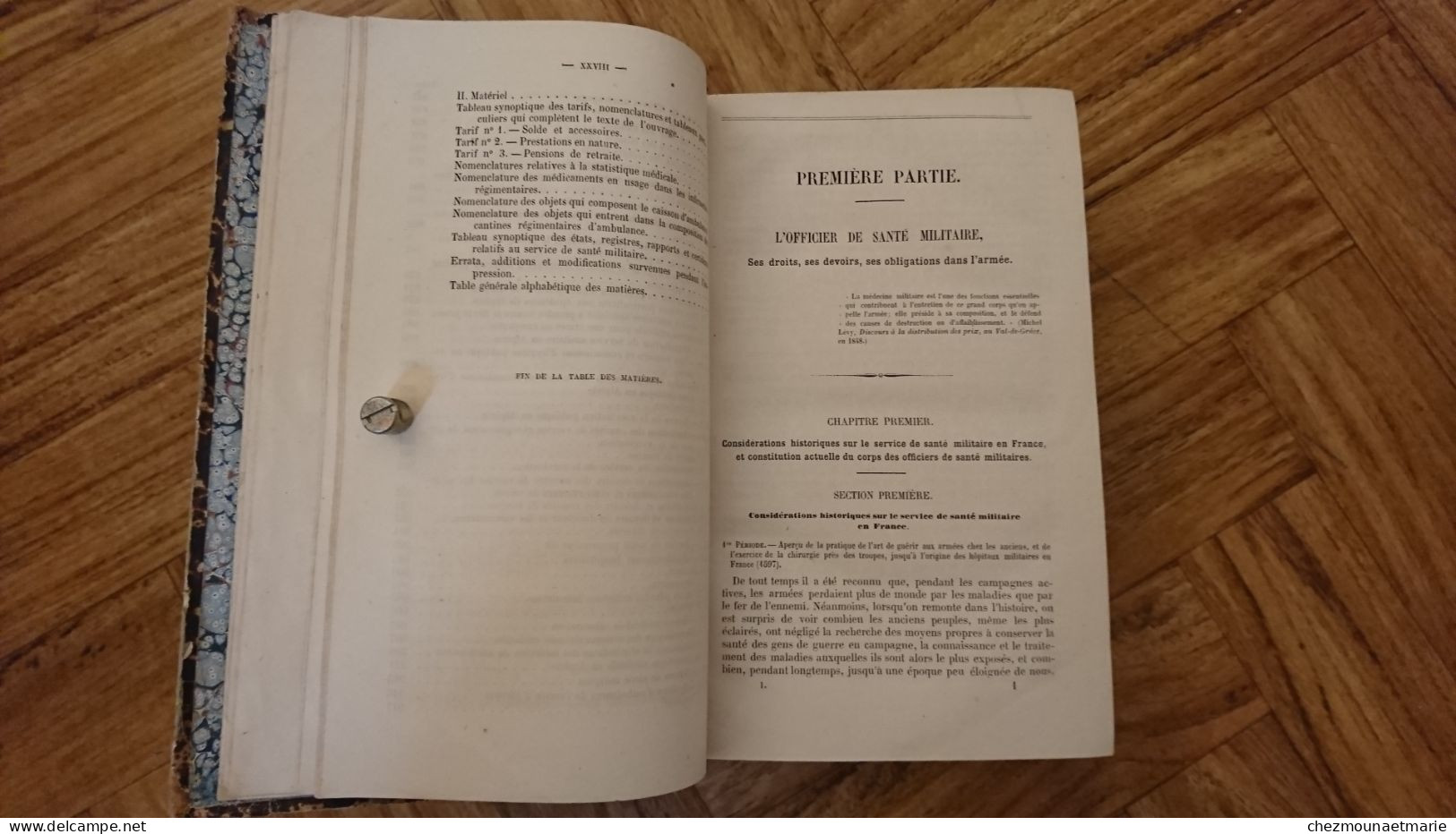 1862 LIVRE CODE DE MEDECINE MILITAIRE - DIDIOT 992 PAGES