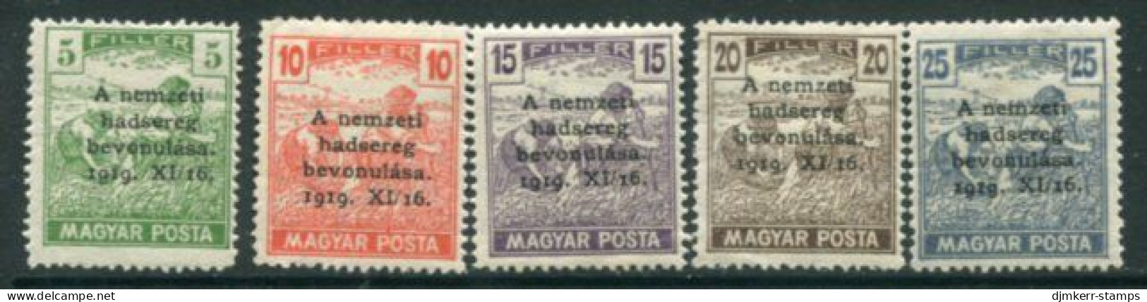 HUNGARY 1919 Entry Of Horthy Army Into Budapest MNH / **.  Michel 286-90 - Ungebraucht