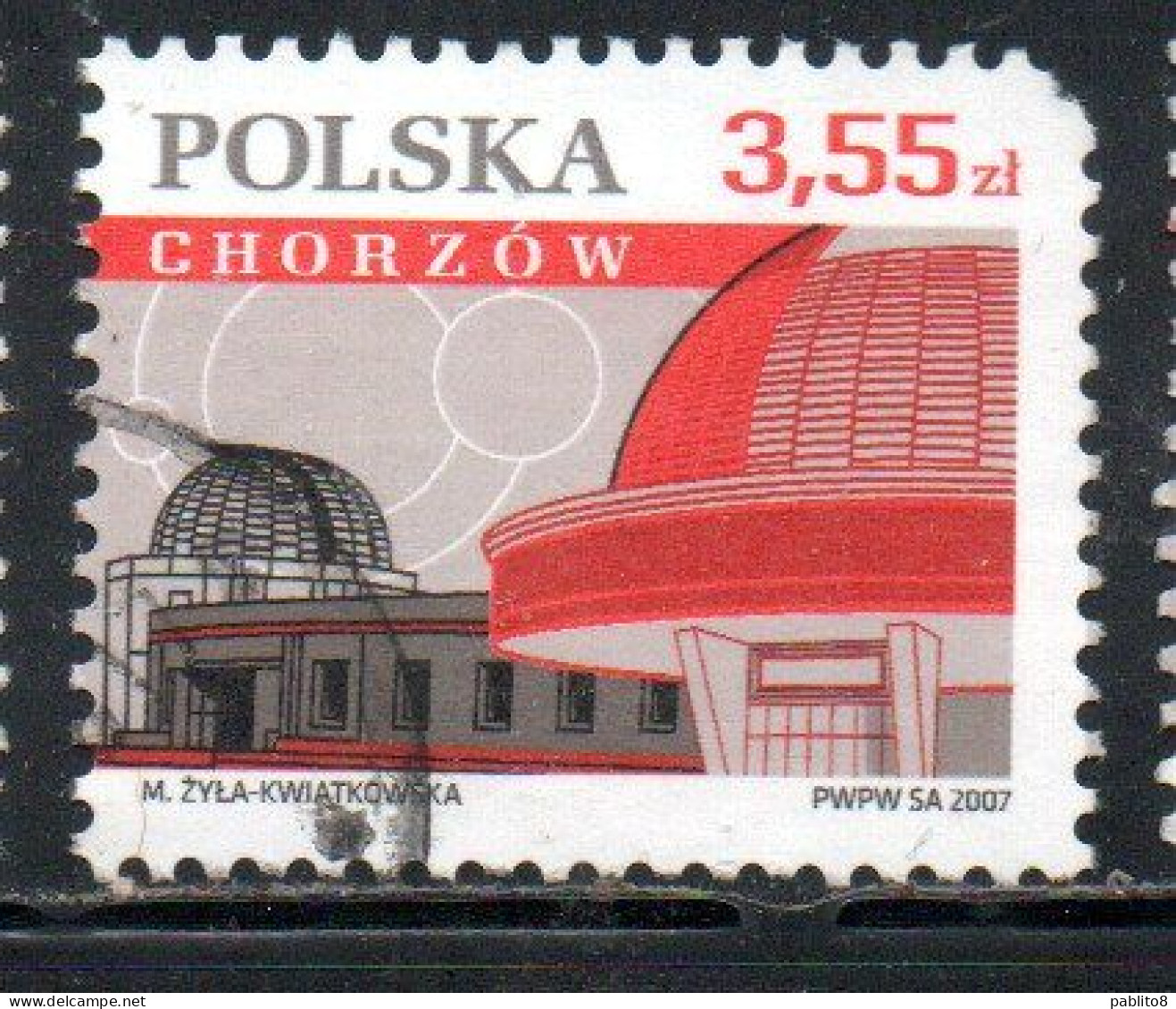 POLONIA POLAND POLSKA 2007 NICOLAUS COPERNICUS PLANETARIUM CHORZOW 3.55z USATO USED OBLITERE' - Usati