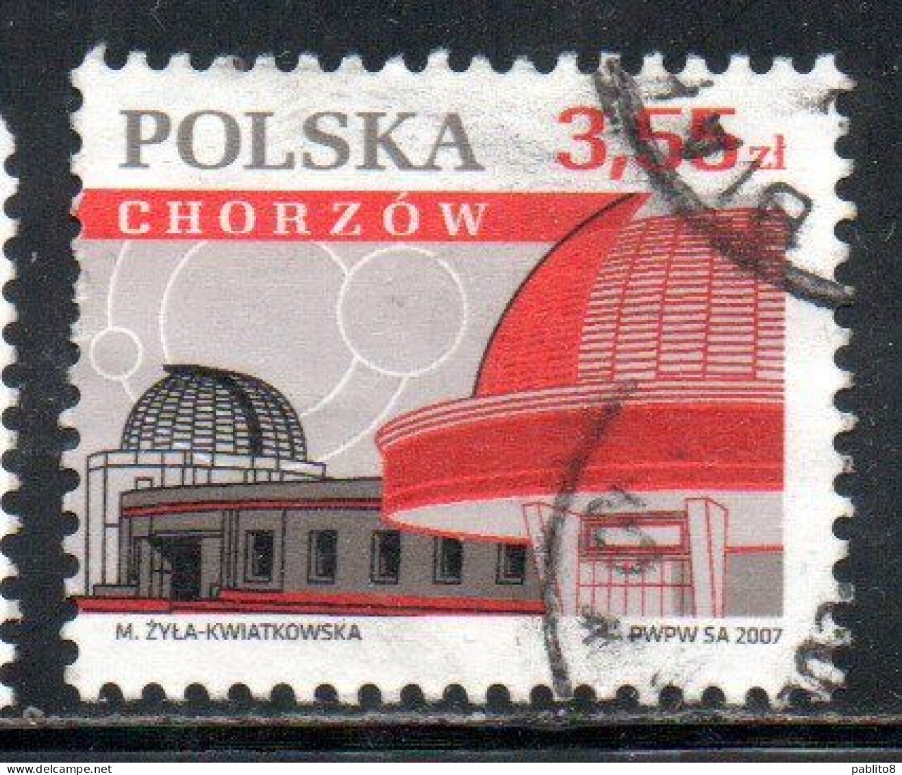 POLONIA POLAND POLSKA 2007 NICOLAUS COPERNICUS PLANETARIUM CHORZOW 3.55z USATO USED OBLITERE' - Usados