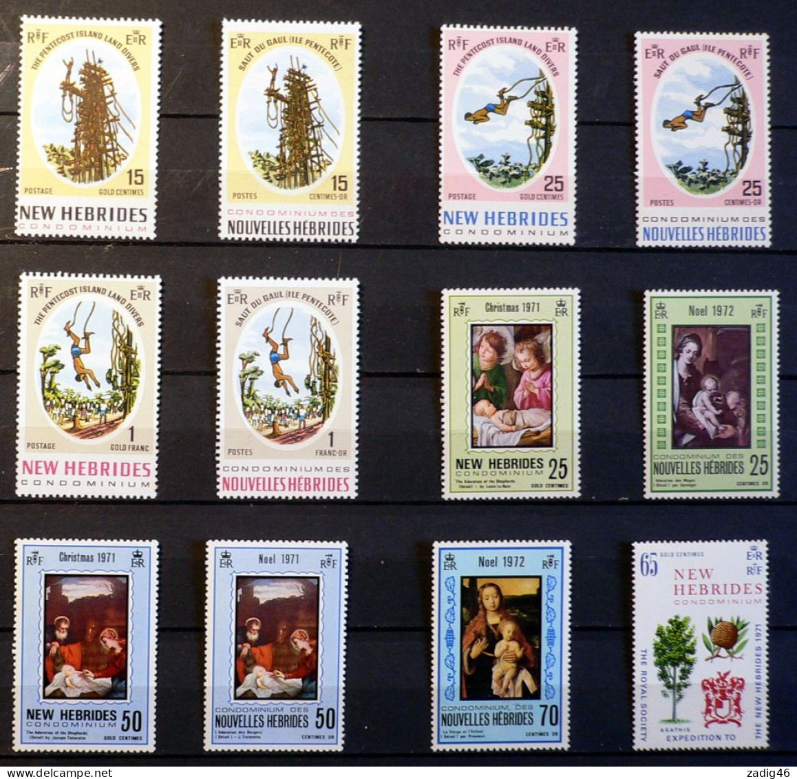 NOUVELLES HEBRIDES- PETIT LOT DE 26 TIMBRES NEUFS SANS CHARNIERE ET N° 294/297 NEUFS SANS GOMME - Other & Unclassified