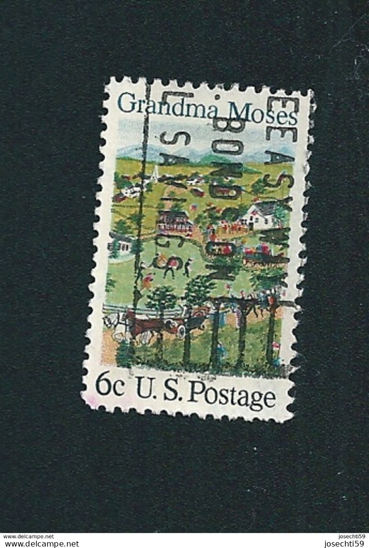 N° 873 ''Fête Nationale'' De Grandma Moses (1860-1961) USA Timbre Etats-Unis (1969) Oblitéré - Usados