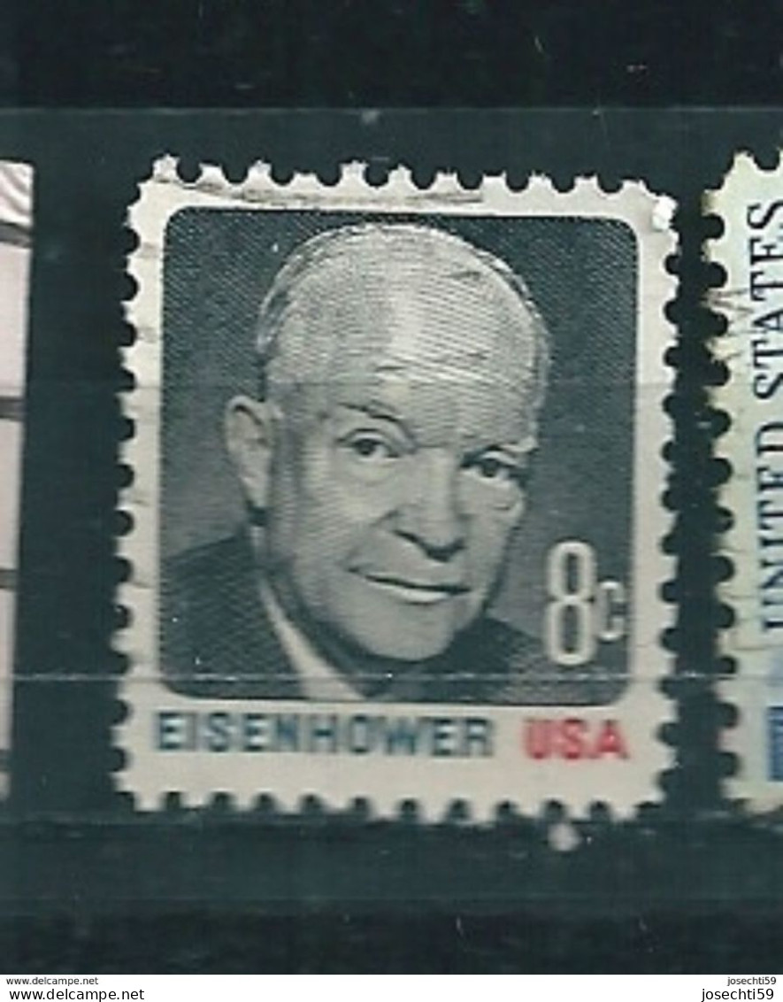 N° 921 President Eisenhower Timbre  USA (1971) Oblitéré Stamp Etats Unis D'Amérique - Gebraucht