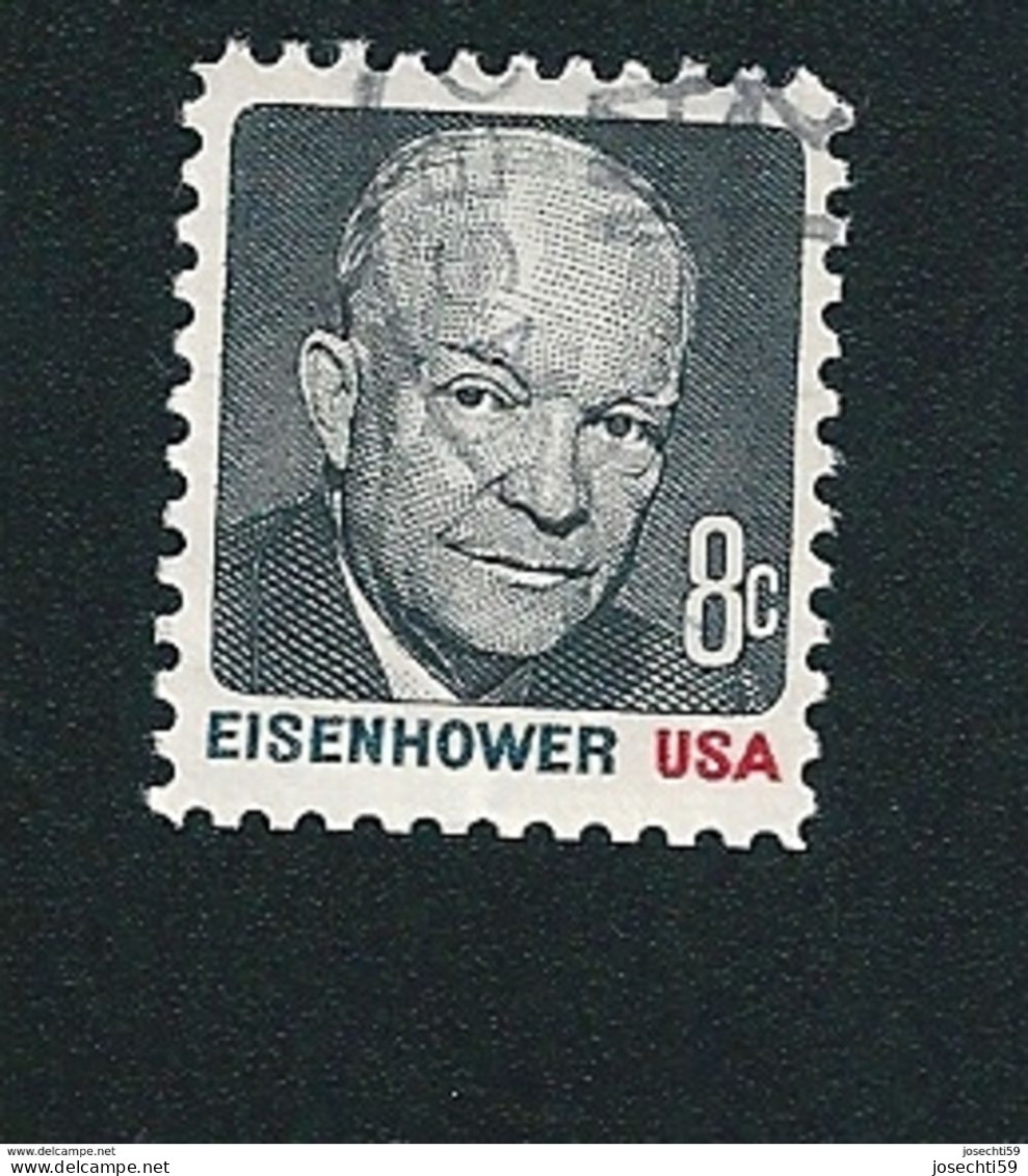 N° 921 President Eisenhower Timbre  USA (1971) Oblitéré Stamp Etats Unis D'Amérique - Usati