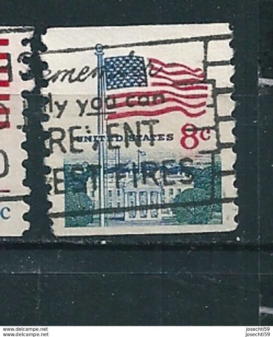 N° 923a Drapeau Et Maison Blanche - Dent. 10 Verticalement   Stamp Etats Unis D' Amérique 1971  Timbre USA - Oblitérés