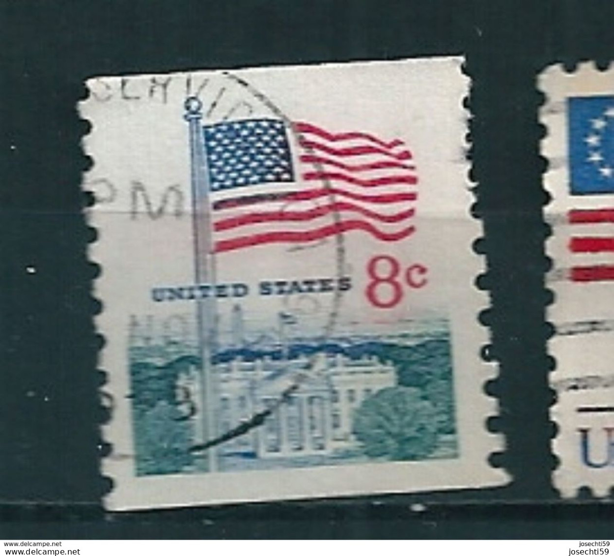 N° 923a Drapeau Et Maison Blanche - Dent. 10 Verticalement   Stamp Etats Unis D' Amérique 1971  Timbre USA - Gebraucht