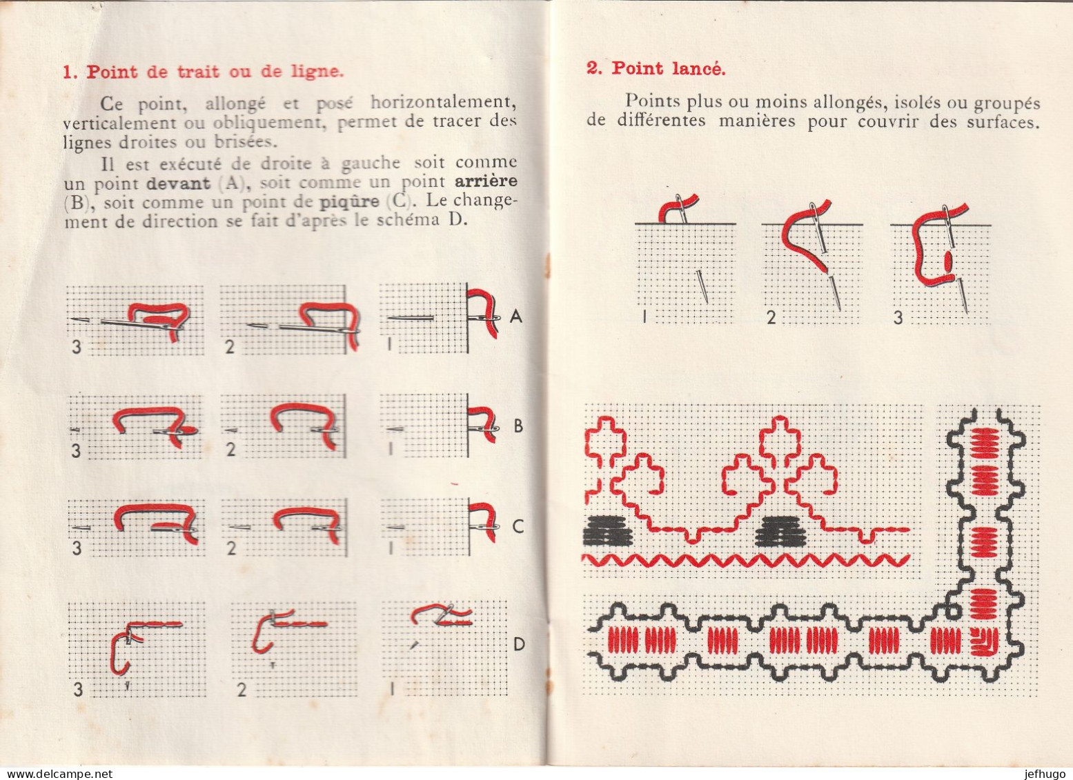 49 -  PETIT FASCICULE  PREMIERS POINT DE BRODERIE PAR D.M.C. . 16 PAGES  . 15 CM SUR 11 CM  . SCANNE ETG TOTALITE - Other & Unclassified