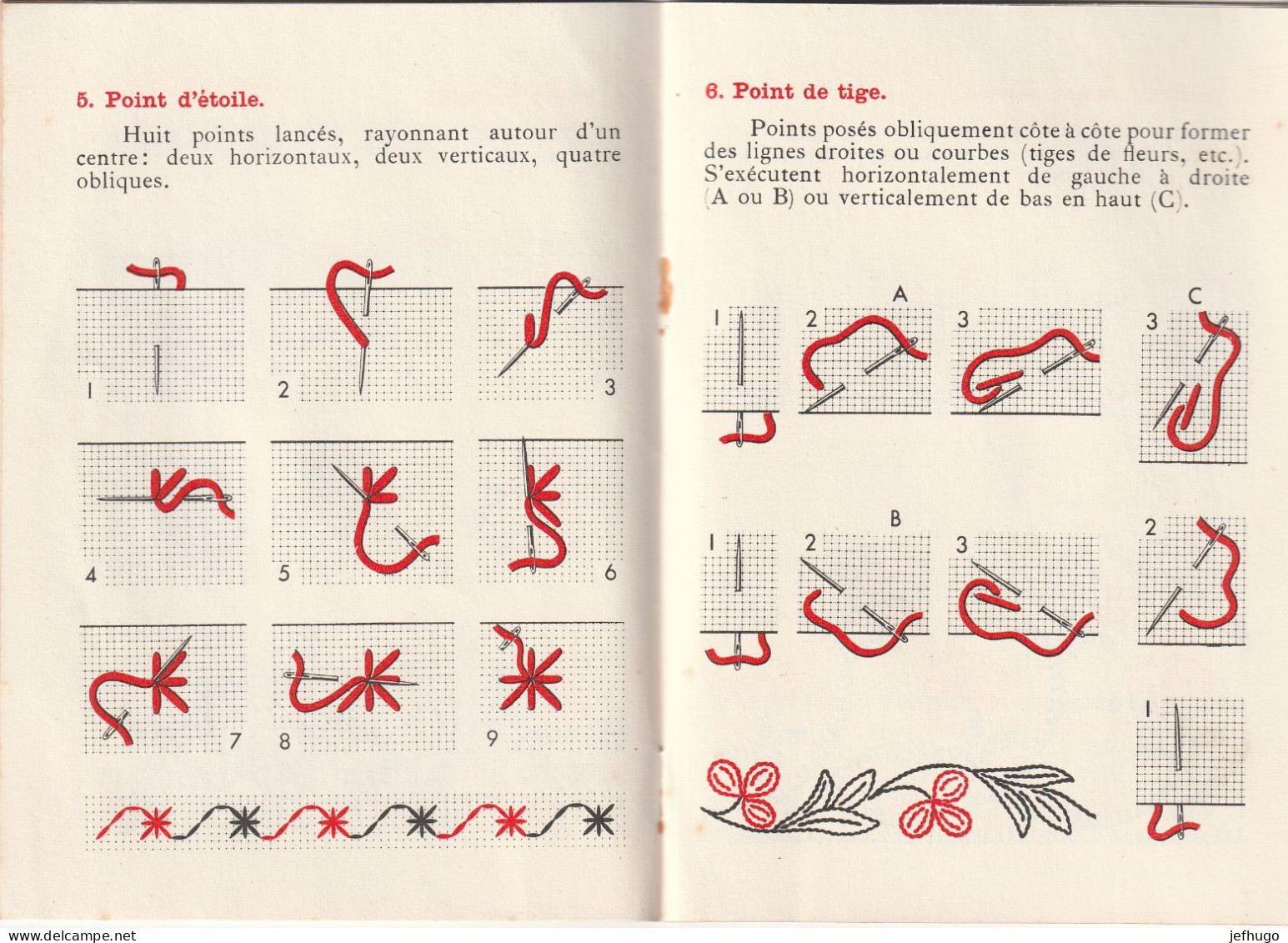 49 -  PETIT FASCICULE  PREMIERS POINT DE BRODERIE PAR D.M.C. . 16 PAGES  . 15 CM SUR 11 CM  . SCANNE ETG TOTALITE - Otros & Sin Clasificación