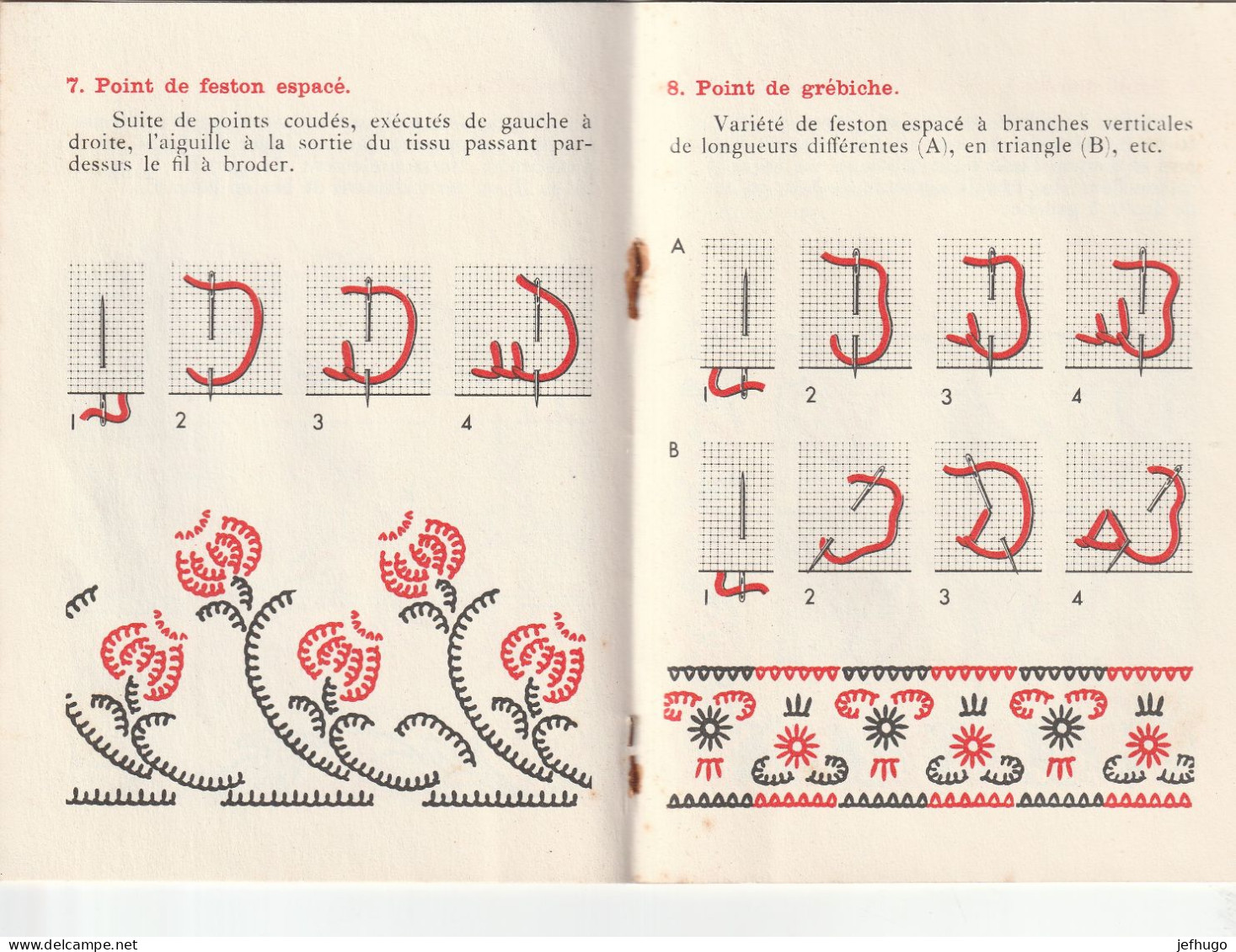 49 -  PETIT FASCICULE  PREMIERS POINT DE BRODERIE PAR D.M.C. . 16 PAGES  . 15 CM SUR 11 CM  . SCANNE ETG TOTALITE - Otros & Sin Clasificación