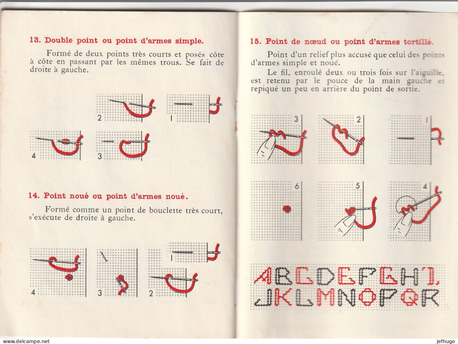 49 -  PETIT FASCICULE  PREMIERS POINT DE BRODERIE PAR D.M.C. . 16 PAGES  . 15 CM SUR 11 CM  . SCANNE ETG TOTALITE