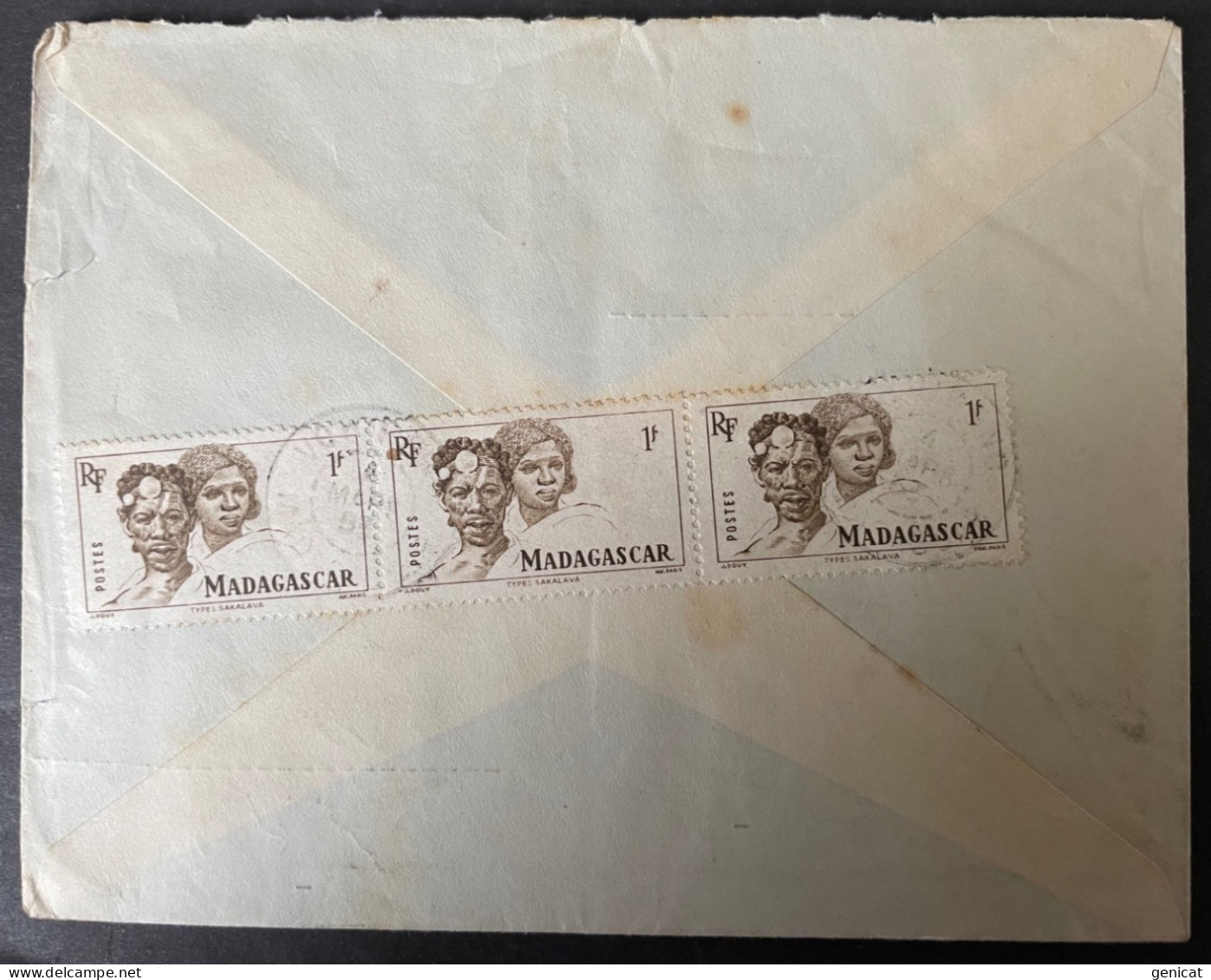 Madagascar Lettre Par Avion De Vohipeno  1953  Pour Elbeuf Complément Au Verso - Storia Postale
