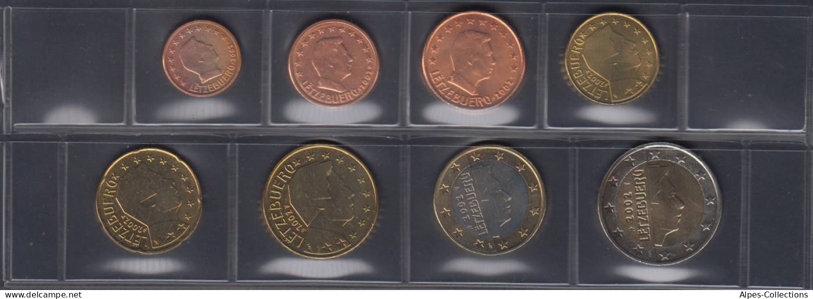 LUX2002.3 - SERIE LUXEMBOURG - 2002 - 1 Cent à 2 Euros - Luxemburgo