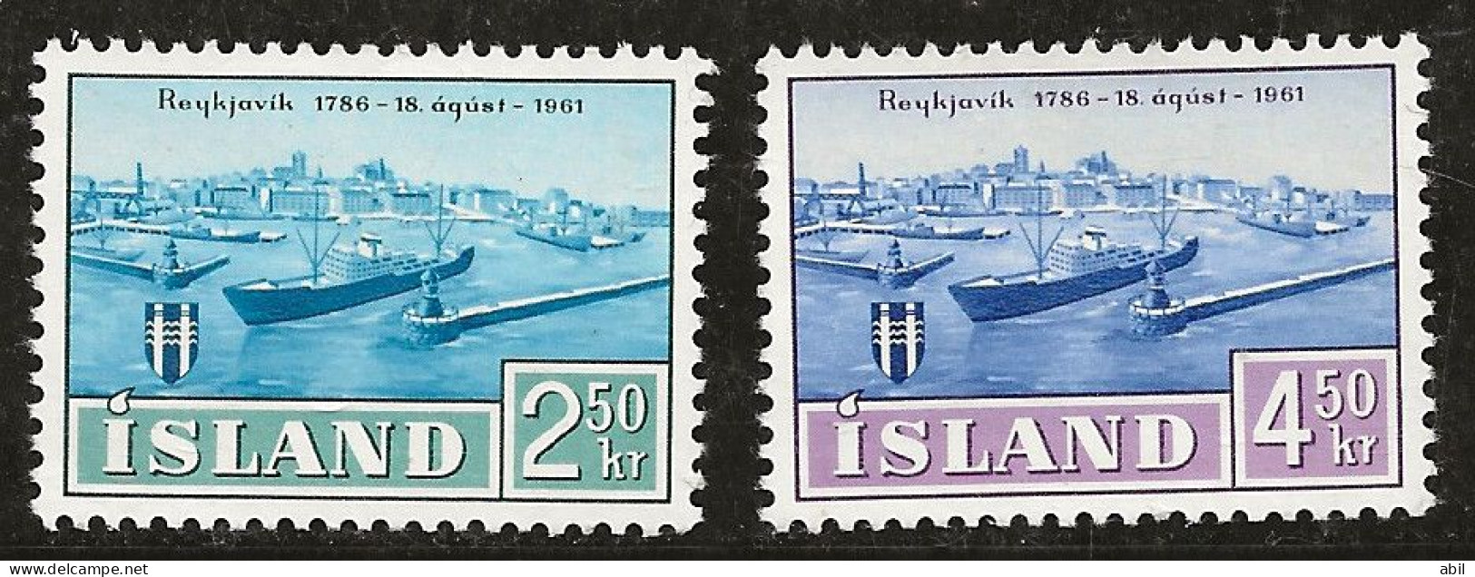 Islande 1961 N° Y&T : 309 Et 310 * - Neufs