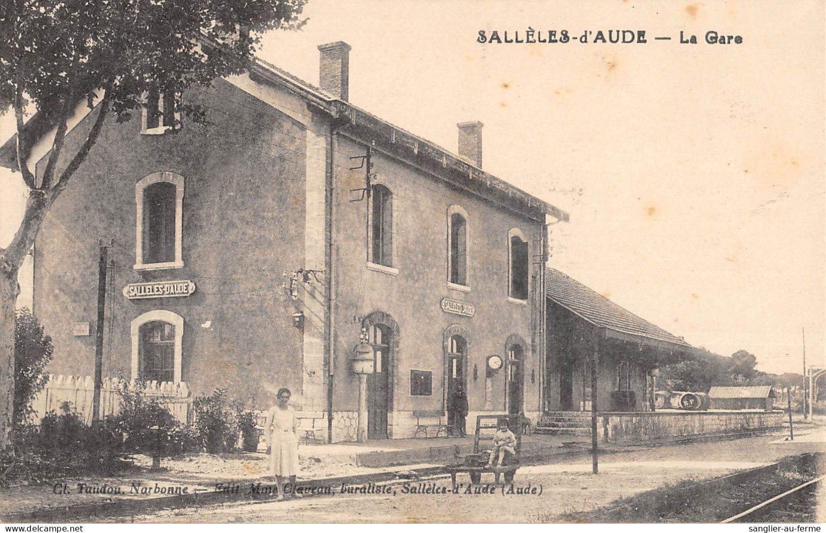 CPA 11 SALLELES D'AUDE / LA GARE / Cliché Rare - Andere & Zonder Classificatie