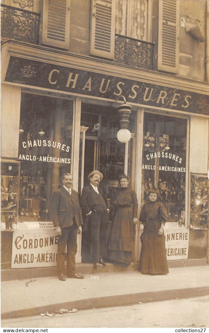 MAGASIN DE CHAUSSURES- CARTE-PHOTO- CORDONNERIE ANGLO-AMERICAINE A SITUER -( PEUT-ETRE LYON ) - Tiendas