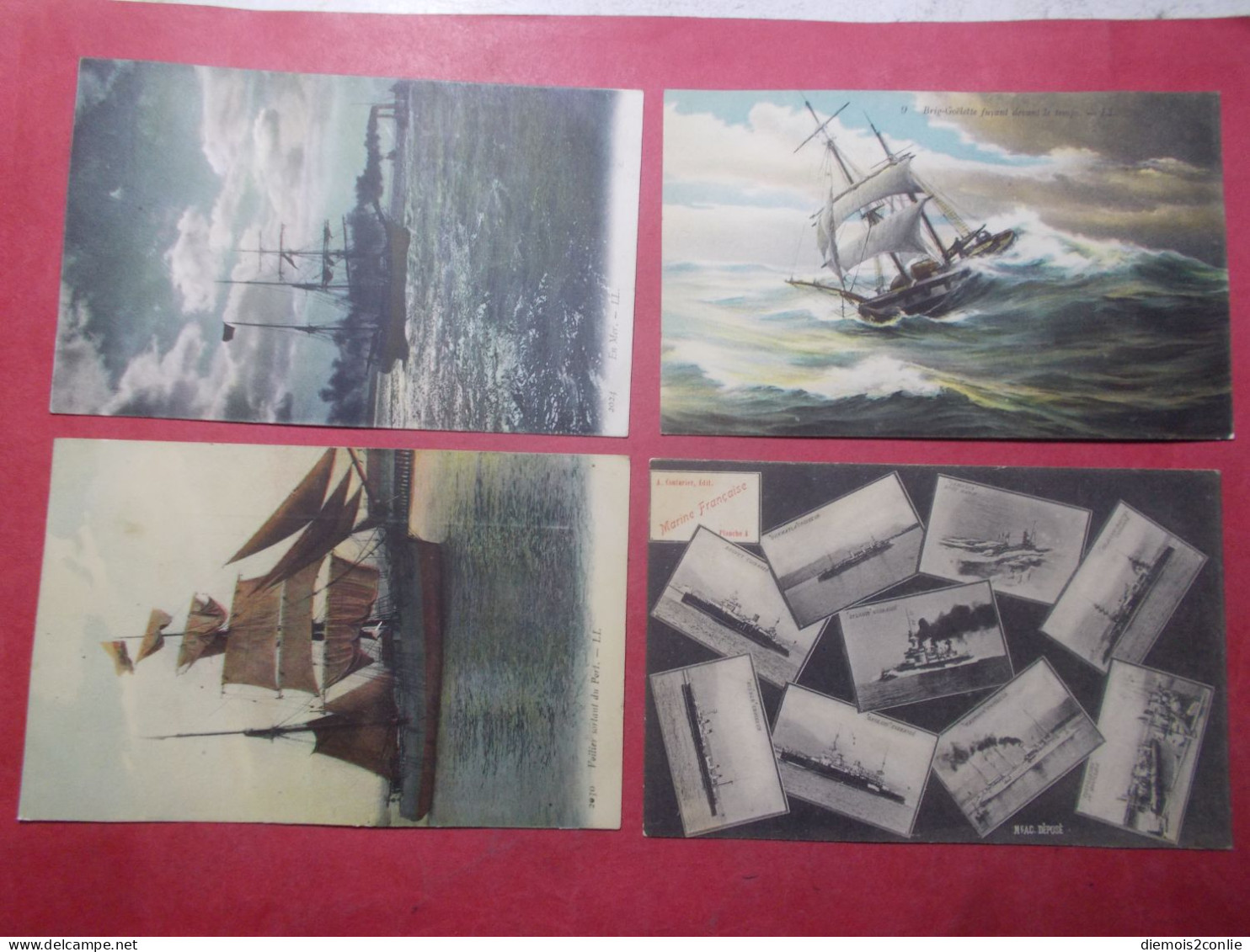 Lot 12 Cartes Postales Anciennes CPA Marine Bateaux Voiliers Escadre Mer (B106) - Collections & Lots