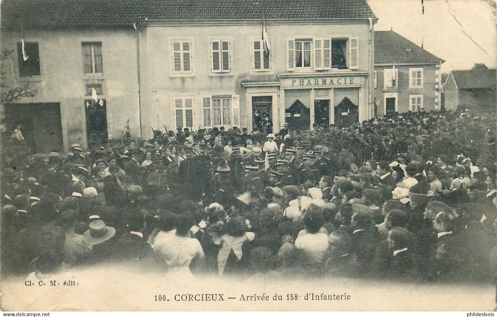 VOSGES  CORCIEUX  Arrivée Du 158 D'infanterie  (anglsupdrt) - Corcieux