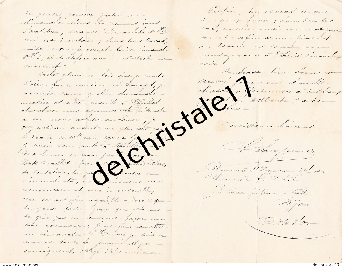 21 0216 DIJON COTE D'OR 1911 Correspondance Sur Entente Chemin De Fer De Paris à Lyon & Méditerranée  - Sonstige & Ohne Zuordnung