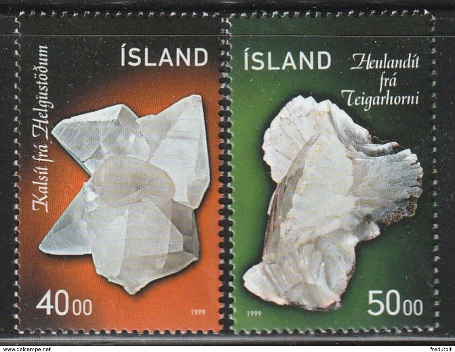 ISLANDE - N°870/1 ** (1999) Minéraux - Unused Stamps