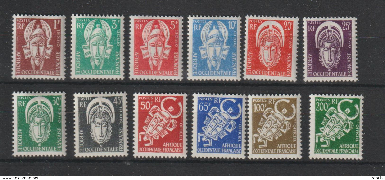 AOF 1958 Service 1-12 12 Val ** MNH - Ungebraucht