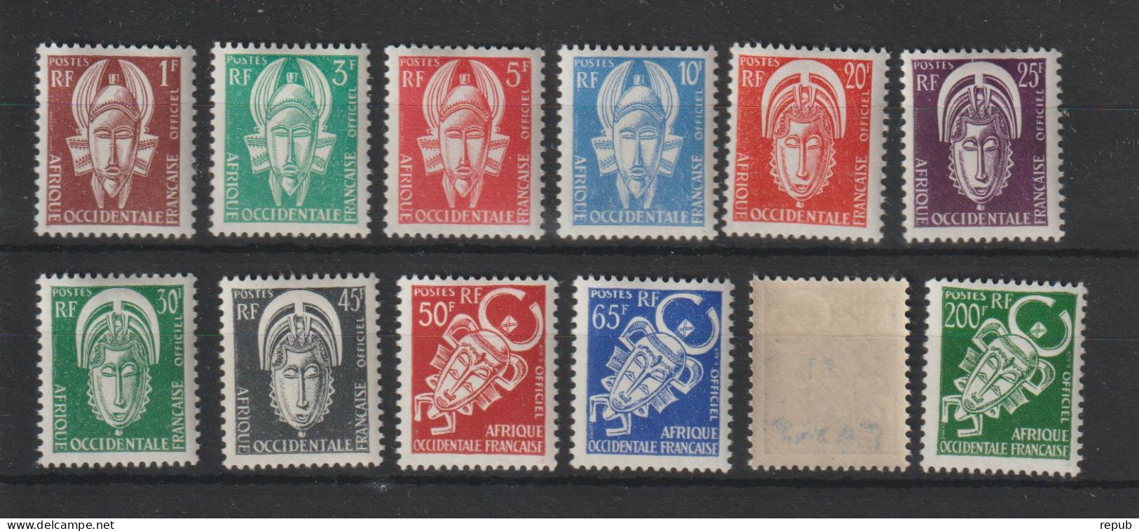 AOF 1958 Service 1-12 12 Val ** MNH - Ungebraucht