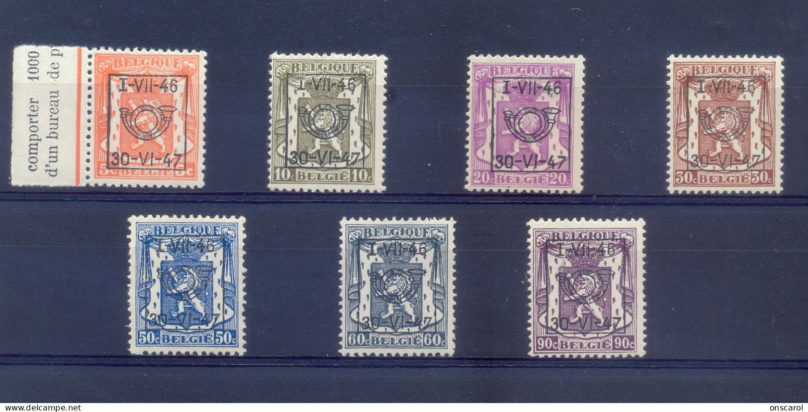 Reeks 31 (PRE553/PRE559) Postgaaf ** MNH Prachtig - Typo Precancels 1936-51 (Small Seal Of The State)
