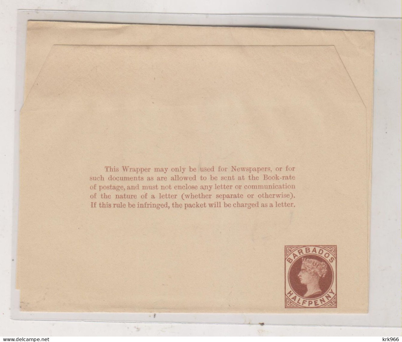 BARBADOS Postal Stationery Newspaper Wrapper Unused - Barbados (...-1966)