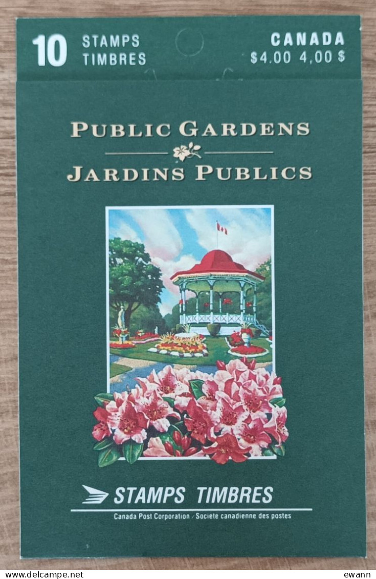 Canada - Carnet YT N°C1185 - Jardins Publics - 1991 - Neuf - Carnets Complets