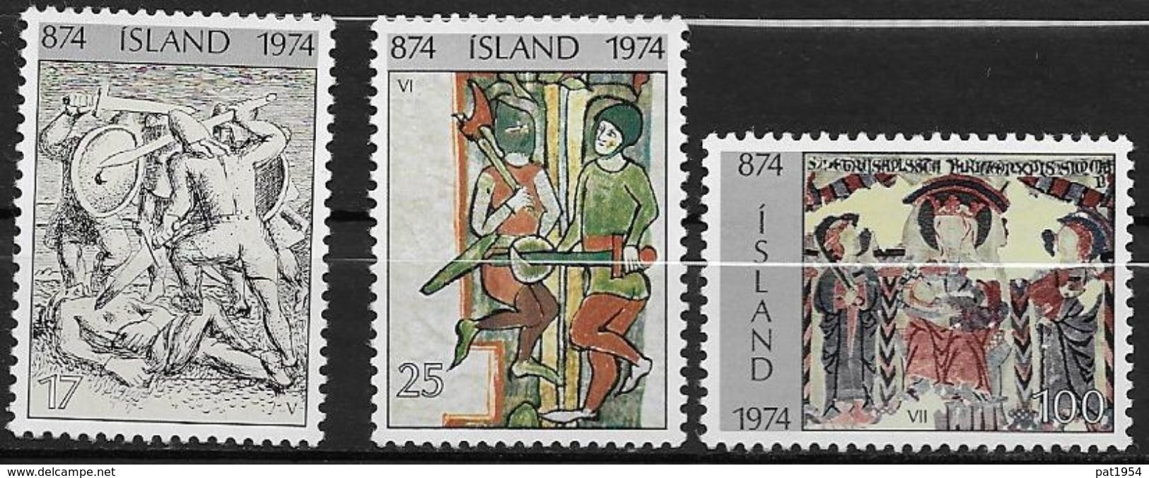 Islande 1974 N° 444/446  Neufs ** MNH 100 Ans De Peuplement De L'Islande - Neufs