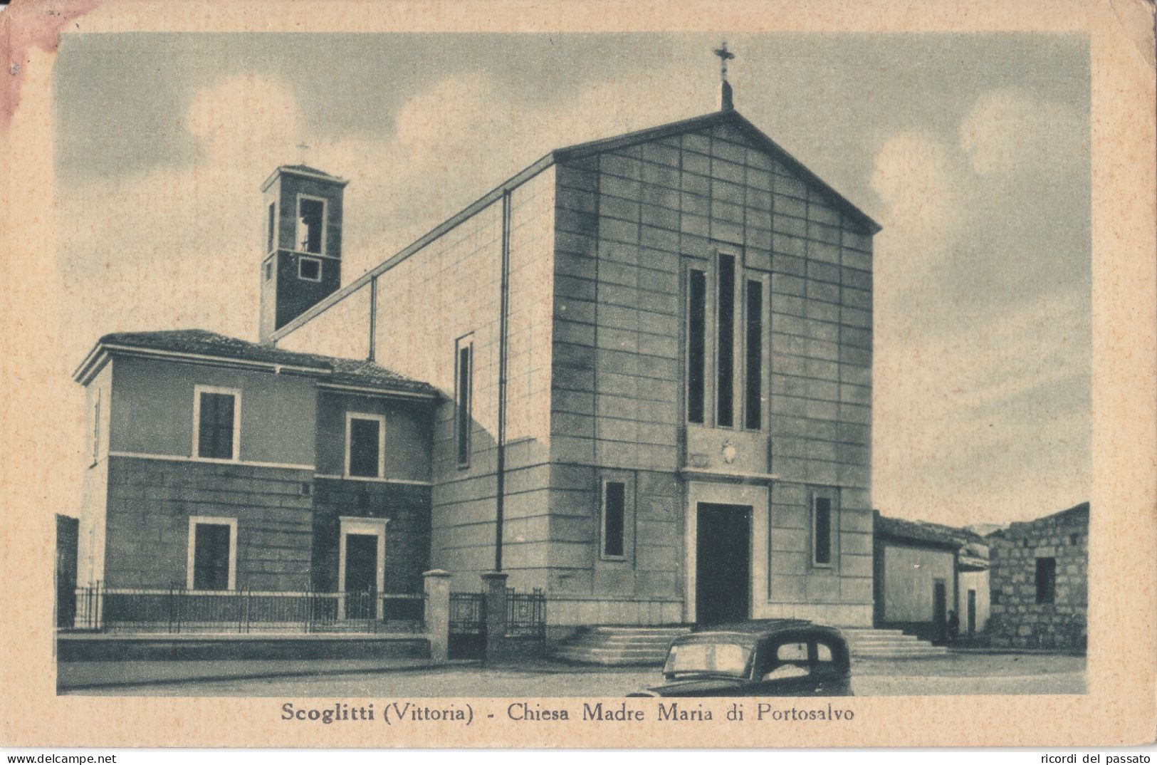 Cartolina Scoglitti - Vittoria ( Ragusa ) - Chiesa Madre Maria Di Portosalvo - Ragusa