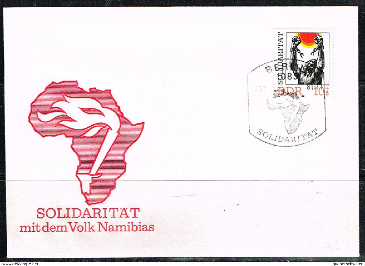 SOLID L 3 - ALLEMAGNE DEMOCRATIQUE N° 2302 Sur FDC Solidarité Avec La Namibie - 1981-1990