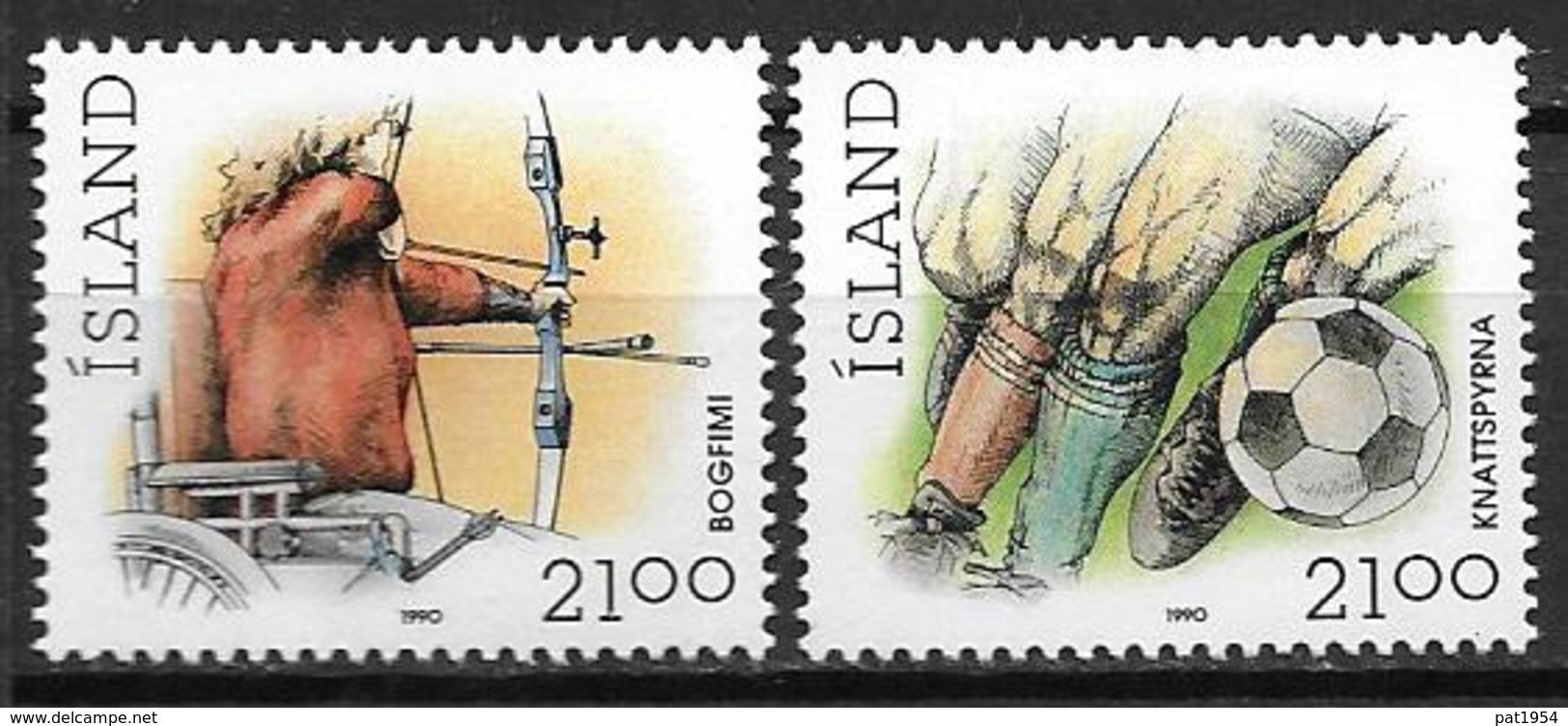 Islande 1990 N° 681/682 Neufs Sports Tir à L'arc Et Football - Unused Stamps